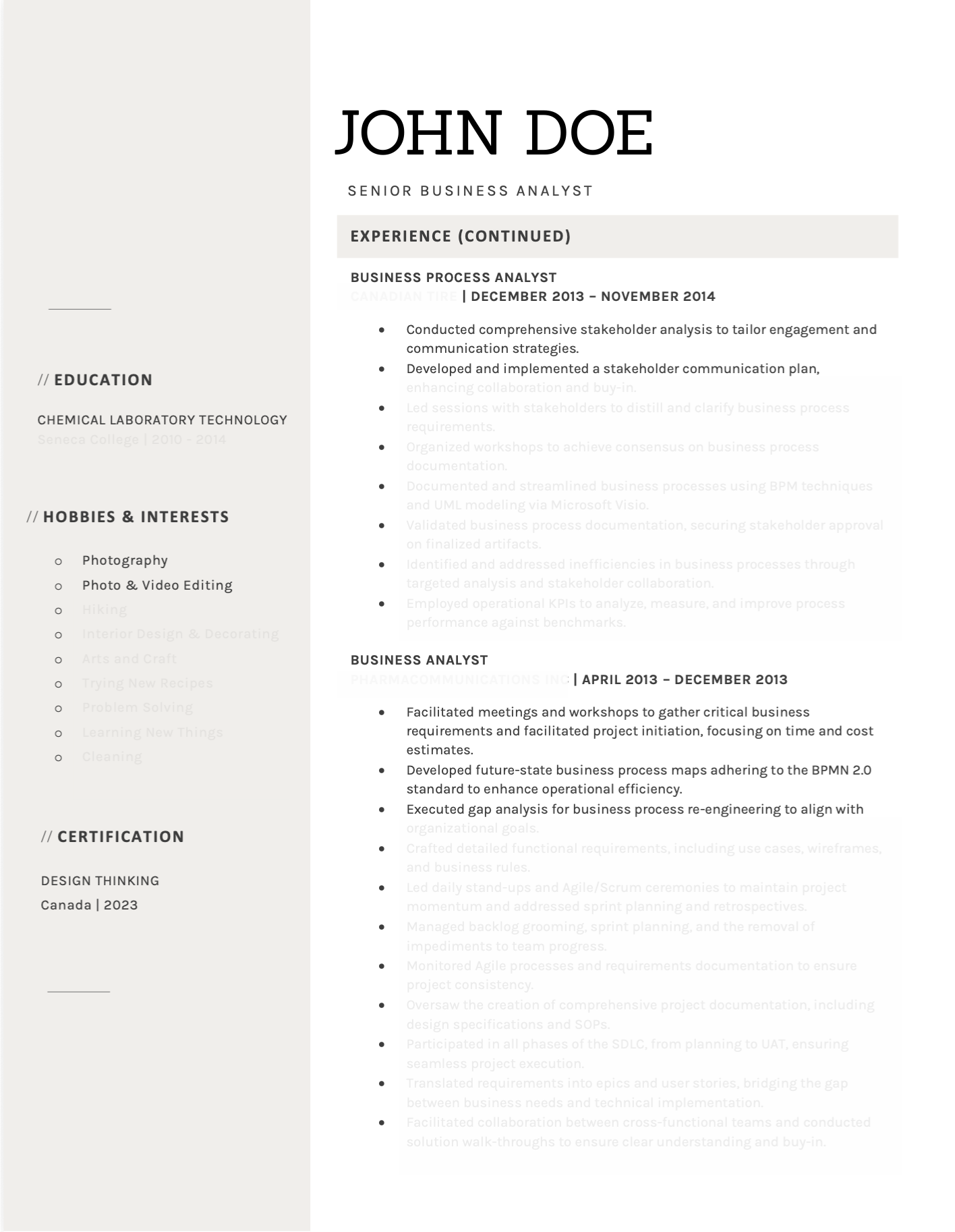 Pyro Jobs Résumé Template - Page 1